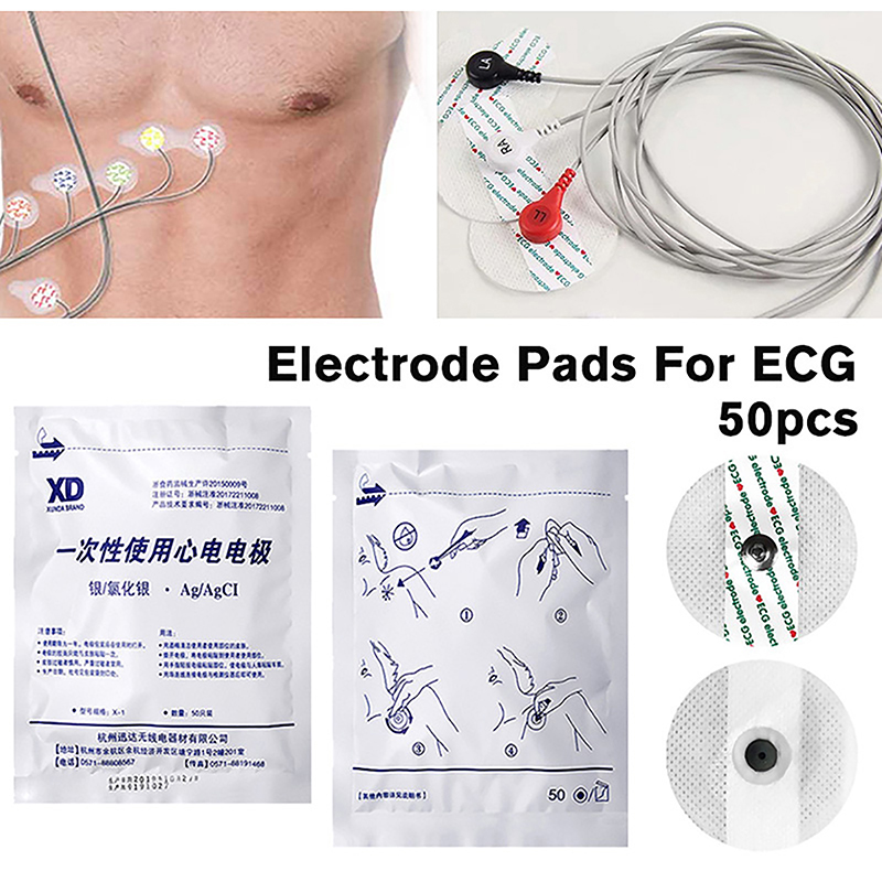 Ecg Patch Monitor - 50 Stück/Beutel Elektrodenpflaster Einweg-EKG-Zubehör Vlies-Elektrodenpads Elektrokardiogramm