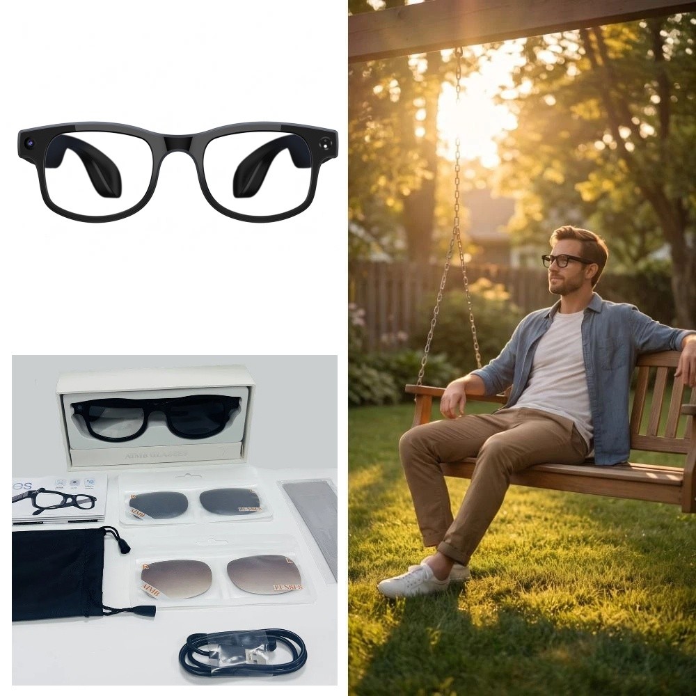 Smart Glasses Lens - 2-in-1 KI-Smart-Brille HD Foto Video Sprachsteuerung